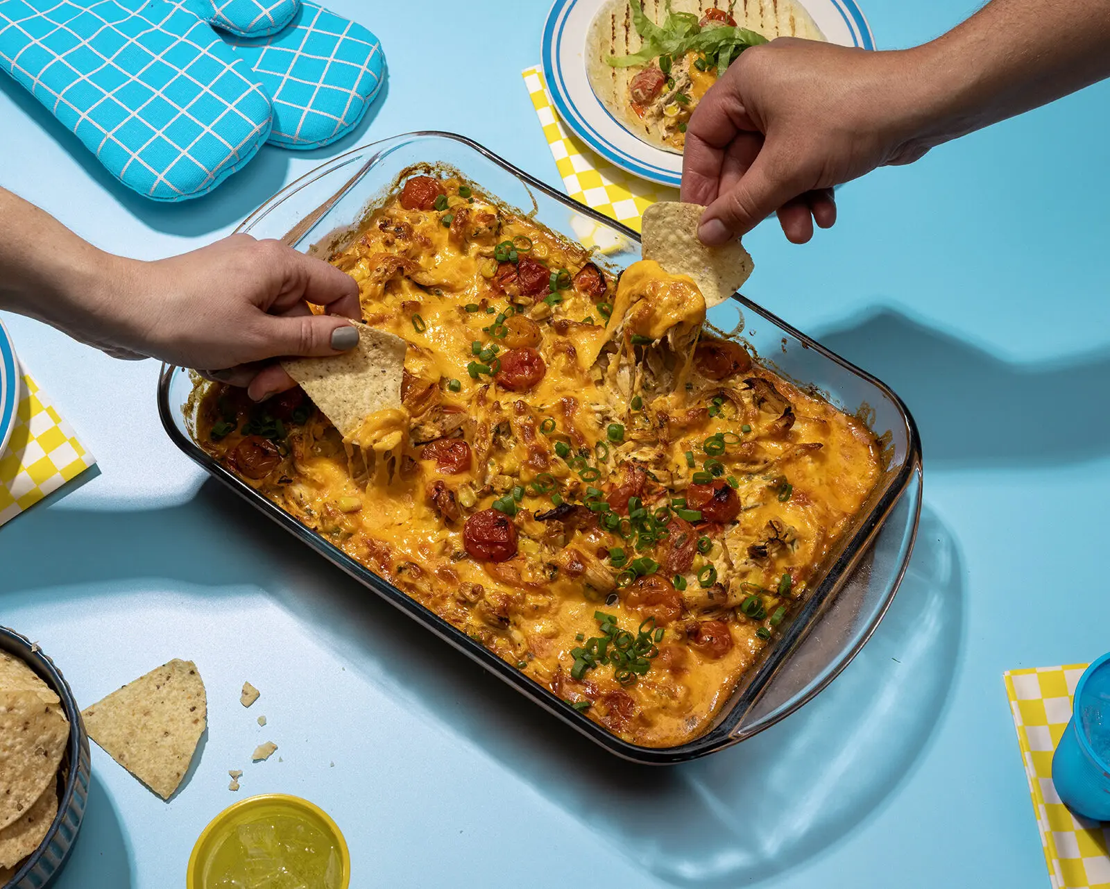 Cheesy chicken tray bake