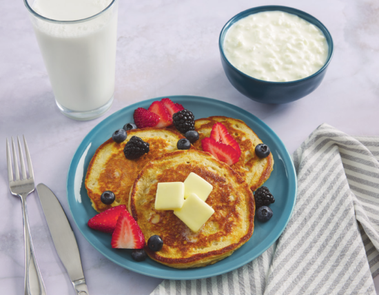 Protein packed pancakes with cottage cheese.