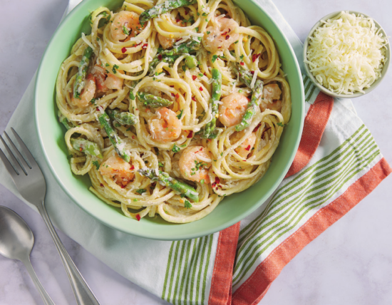 Ricotta pasta with shrimp