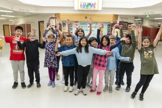 children in the hall