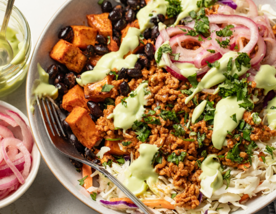 sloppy joe sweet potato bowl