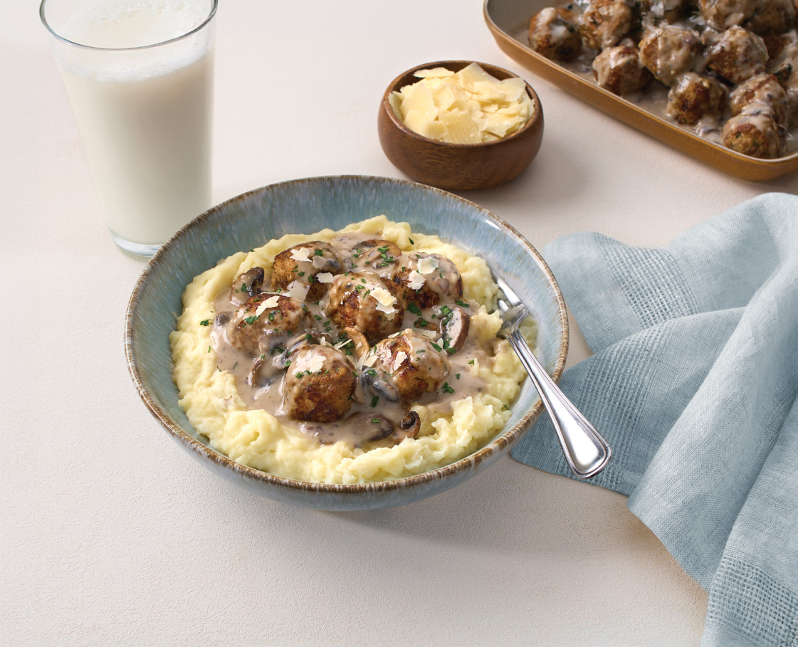 Meatballs & Mash With Mushroom Gravy - Alberta Milk