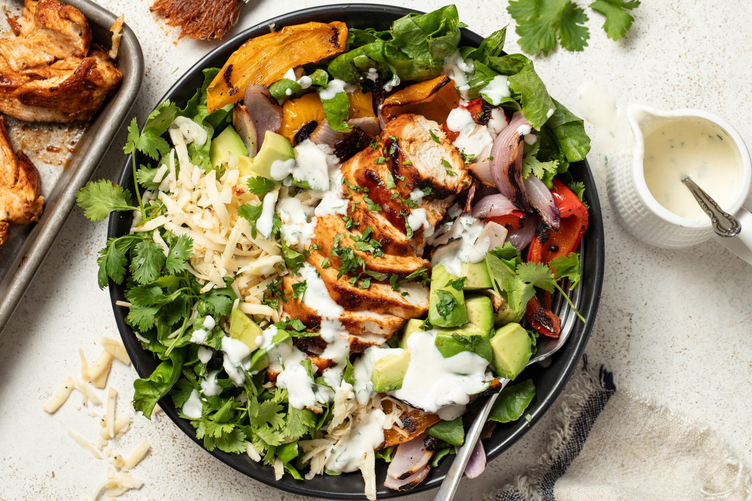 BBQ Chicken Bowl with Creamy Cottage Cheese Dressing - Alberta Milk
