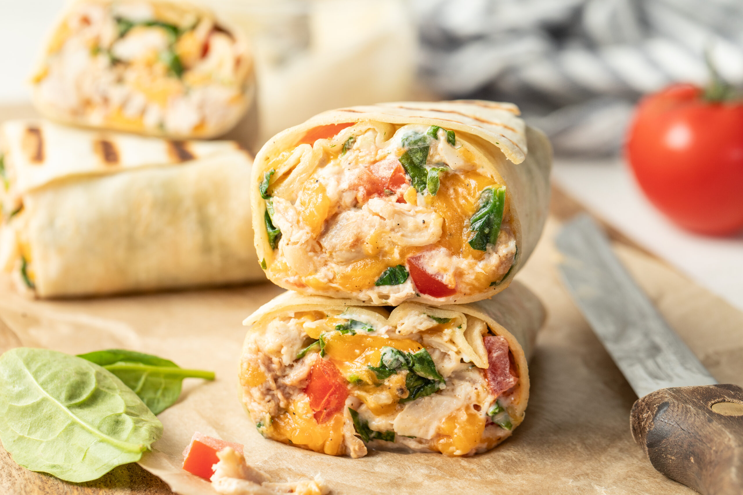 Cheesy Garlic Chicken Wraps - Alberta Milk
